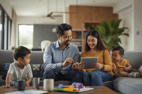 Keluarga Indonesia menjalani gaya hidup hemat cerdas di rumah minimalis